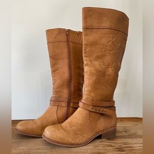 NWOB Lands End Blakeley Knee High Boots Cognac Brown Leather Women’s Sz 7